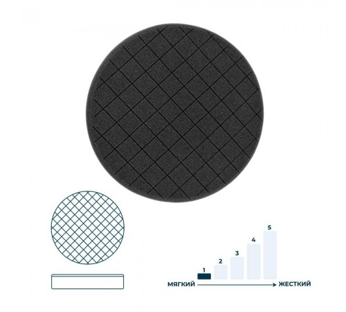 Губка полировочная черная 150 мм Гамматест GTT4090 — профессиональное автосервисное оборудование и инструменты для бизнеса