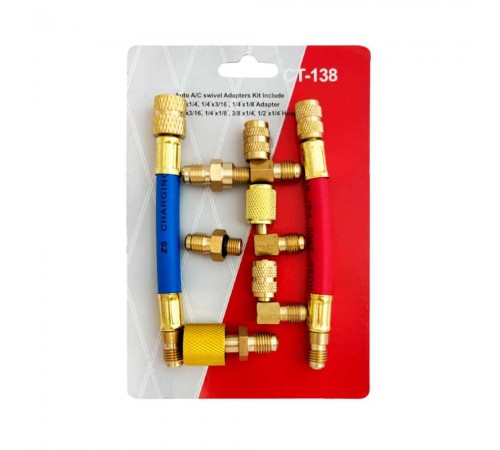 Комплект адаптеров и переходников для заправки кондиционеров Хорекс Авто HZ 18.205.35SK — профессиональное автосервисное оборудование и инструменты для бизнеса