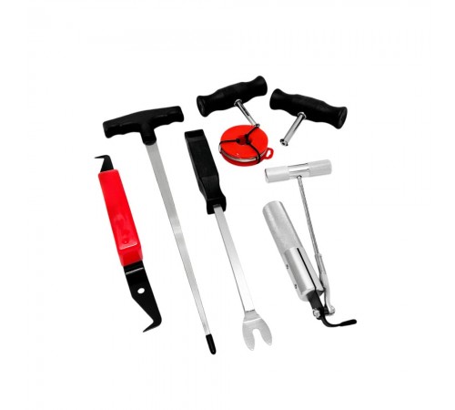 Набор приспособлений для демонтажа автомобильных стекол 7 предметов Хорекс Авто HZ 25.1.184SK — профессиональное автосервисное оборудование и инструменты для бизнеса