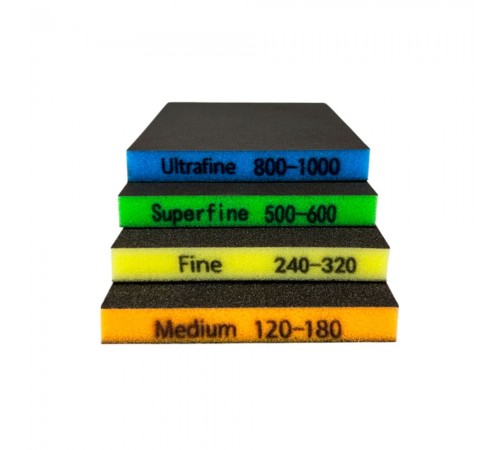 Губка двухсторонняя 120х98х13 мм Medium (P120-180) — профессиональное автосервисное оборудование и инструменты для бизнеса