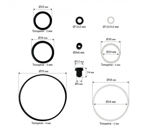 Ремонтный комплект цилиндра гидравлического крана Хорекс Авто HZ 01.8.010-1 — профессиональное автосервисное оборудование и инструменты для бизнеса