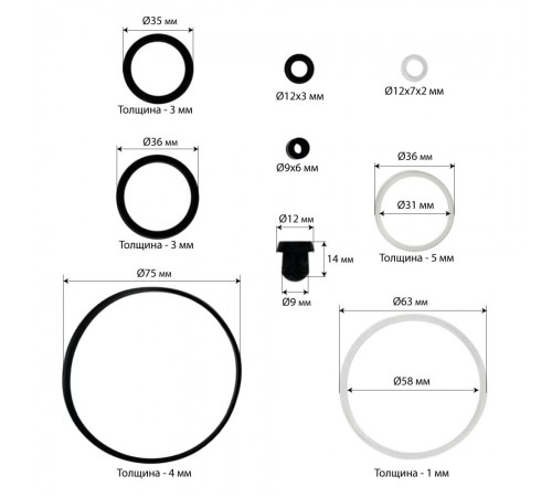 Ремонтный комплект цилиндра гидравлического крана Хорекс Авто HZ 01.8.012-1 — профессиональное автосервисное оборудование и инструменты для бизнеса
