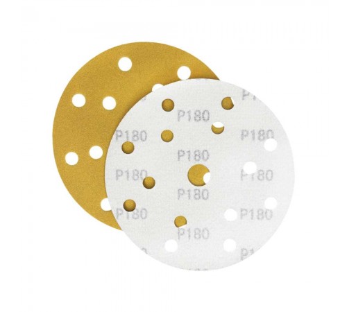Наждачная бумага желтая D150 мм P180 Velcro (тип зерна – оксид алюминия) 15 отверстий Гамматест M3-255D150P180 — профессиональное автосервисное оборудование и инструменты для бизнеса