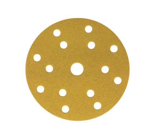 Наждачная бумага желтая D150 мм P80 Velcro (тип зерна – оксид алюминия) 15 отверстий Гамматест M3-255D150P80 — профессиональное автосервисное оборудование и инструменты для бизнеса