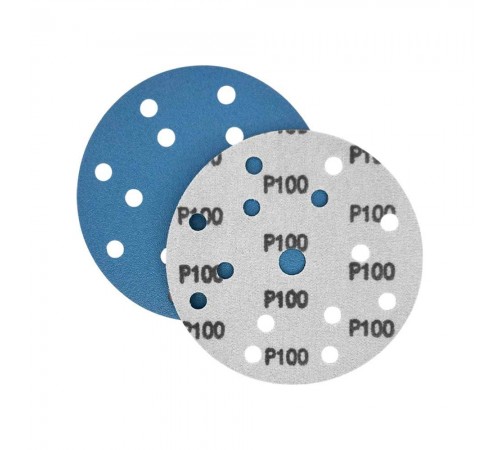 Диск шлифовальный голубой D150 мм P100 Velcro (тип зерна – цирконий) 15 отверстий Гамматест SL312BP100 — профессиональное автосервисное оборудование и инструменты для бизнеса