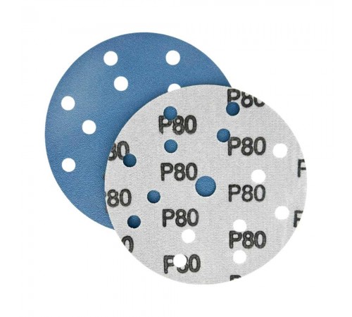 Диск шлифовальный голубой D150 мм P80 Velcro (тип зерна – цирконий) 15 отверстий Гамматест SL312BP80 — профессиональное автосервисное оборудование и инструменты для бизнеса