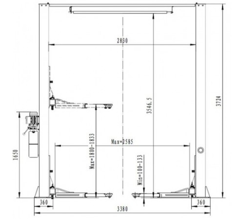 Подъемник двухстоечный 380 В Хорекс Авто HL-4.0 NV-EM 380В — профессиональное автосервисное оборудование и инструменты для бизнеса