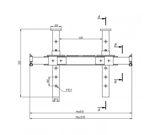 Опорная система для вывешивания передних осей автомобиля 125 мм Гамматест GTM5010 — профессиональное автосервисное оборудование и инструменты для бизнеса
