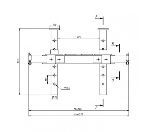 Опорная система для вывешивания передних осей грузового автомобиля 180 мм Гамматест GTM5012 — профессиональное автосервисное оборудование и инструменты для бизнеса