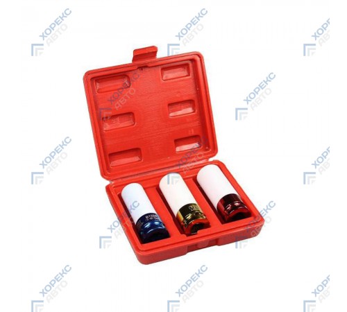 Набор тонкостенных удлиненных головок 1/2" (3 предмета) Хорекс Авто HZ 24.1.003 — профессиональное автосервисное оборудование и инструменты для бизнеса