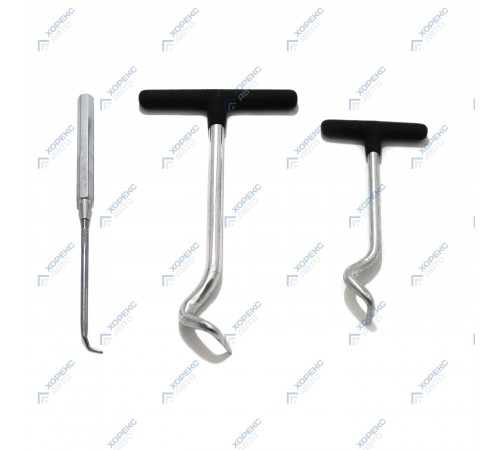 Набор крючков для демонтажа уплотнительных колец и сальников (3 предмета) Хорекс Авто HZ 25.1.120S — профессиональное автосервисное оборудование и инструменты для бизнеса