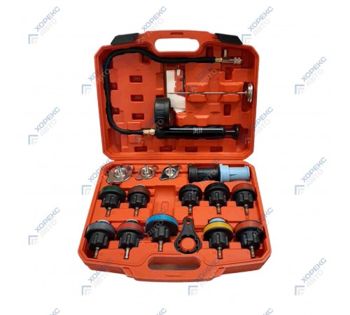 Набор приспособлений для тестирования систем охлаждения (18 предметов) Хорекс Авто HZ 27.1.042S — профессиональное автосервисное оборудование и инструменты для бизнеса
