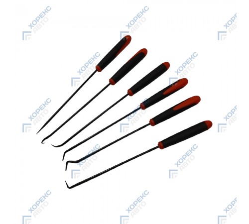 Набор крючков для демонтажа уплотнительных колец и сальников (6 предметов) Хорекс Авто HZ 25.1.179S — профессиональное автосервисное оборудование и инструменты для бизнеса