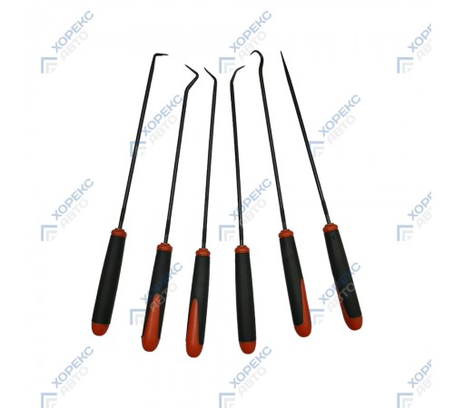 Набор крючков для демонтажа уплотнительных колец и сальников (6 предметов) Хорекс Авто HZ 25.1.179S — профессиональное автосервисное оборудование и инструменты для бизнеса