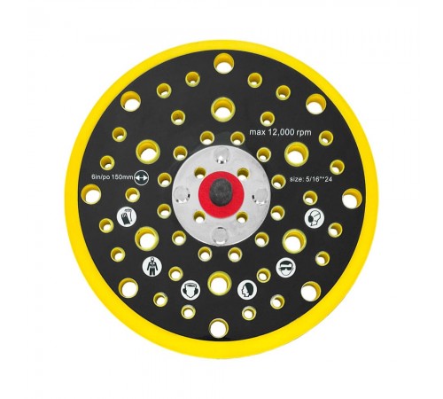 Шлифовальная основа 150 мм на липучке 52 отверстия ГАММАТЕСТ GTK4033 — профессиональное автосервисное оборудование и инструменты для бизнеса
